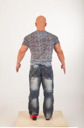 Whole body modeling reference blue jeans gray tshirt